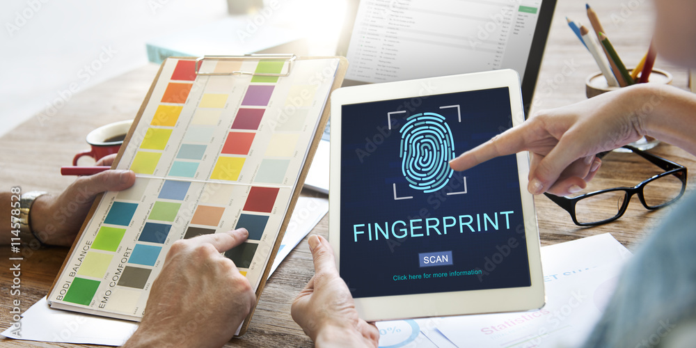 指纹技术未来编码数字概念
