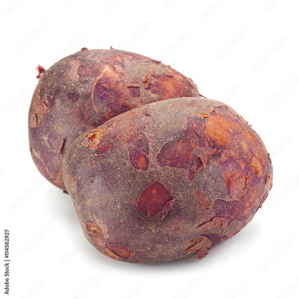 Young purple potatoes