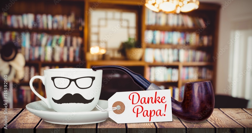 Danke papa message next to coffee