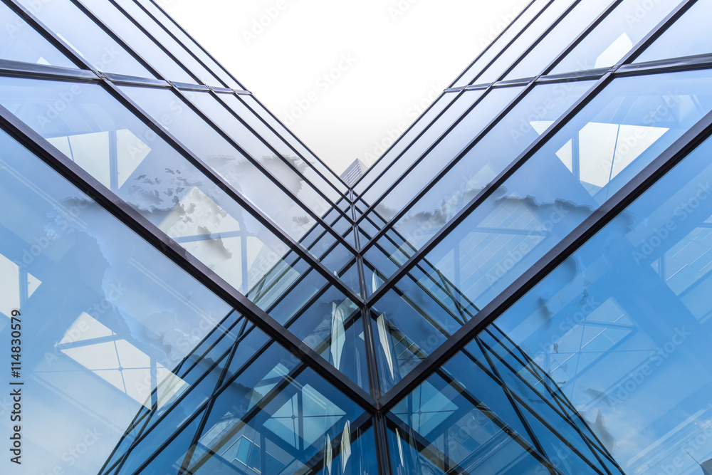 modern buildings with glass wall in tokyo