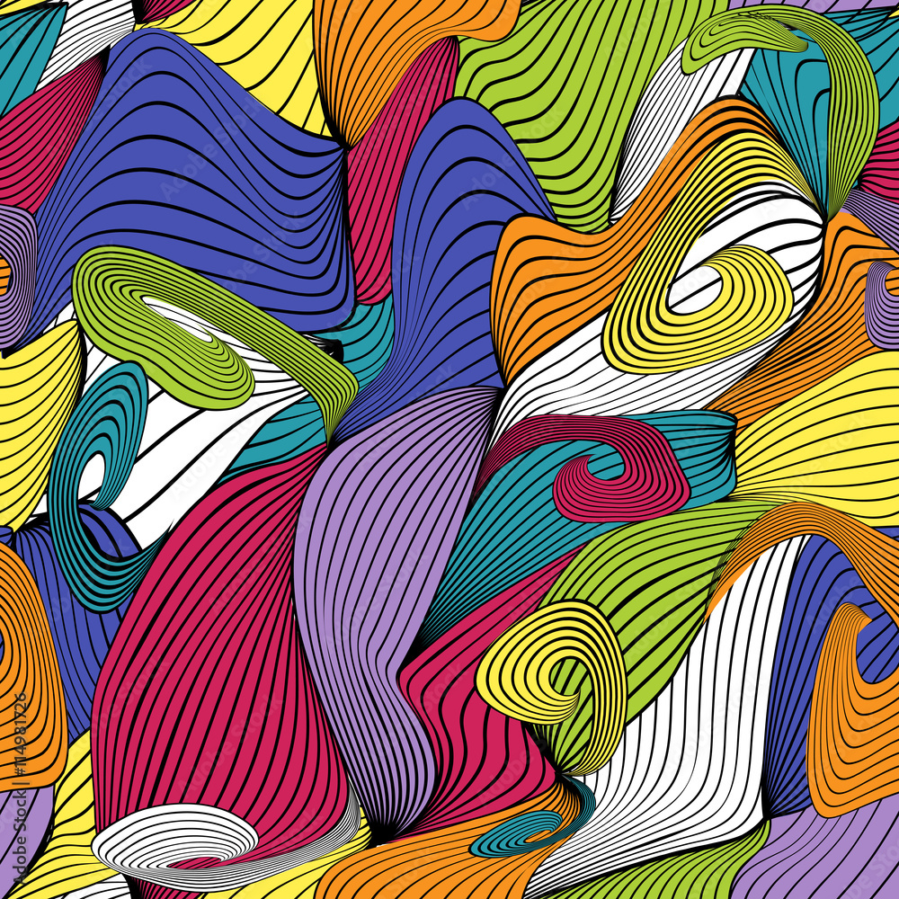 Abstract Wave Seamless Pattern Background. Vector Illustration