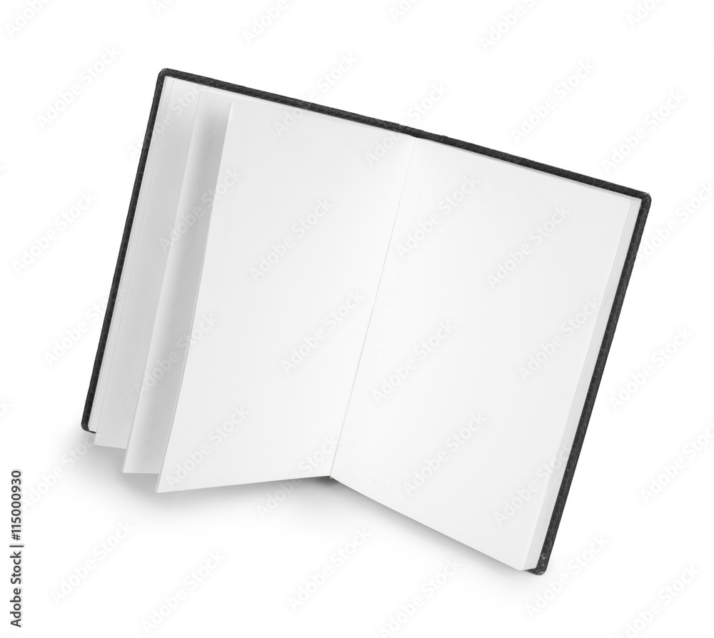 open book on a white background