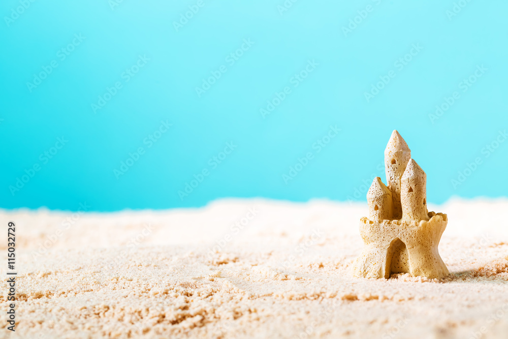 Summer theme with sand castle