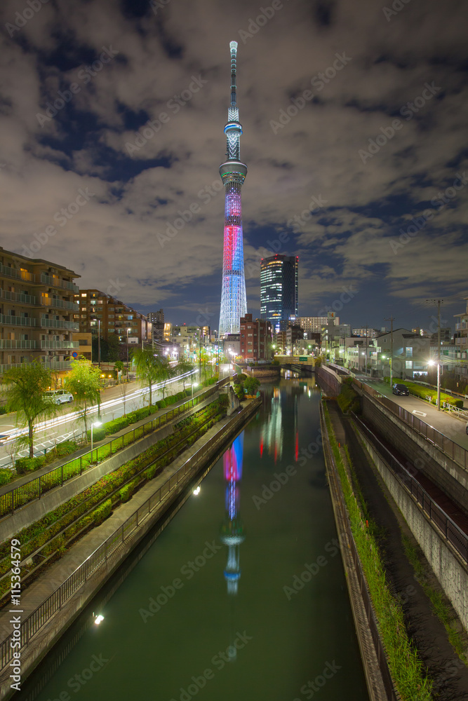 东京城市景观和东京天空之树