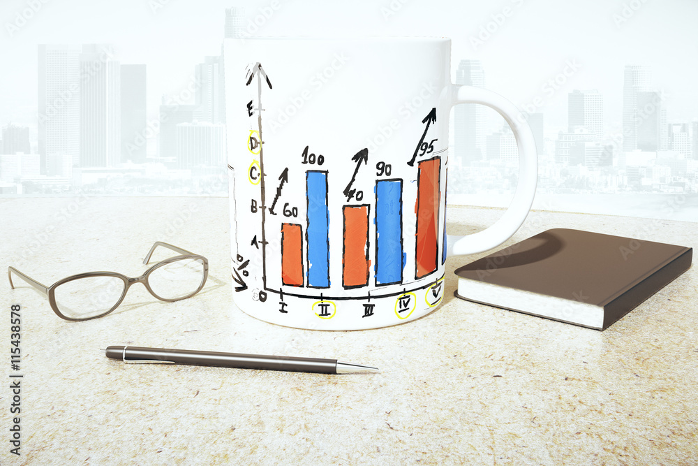 Mug with business chart