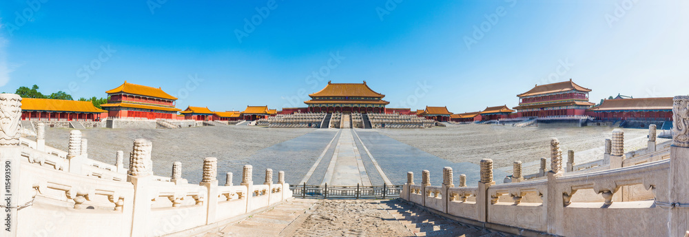 panoramic view of the Forbidden City. it is a very famous landmark in Beijing.