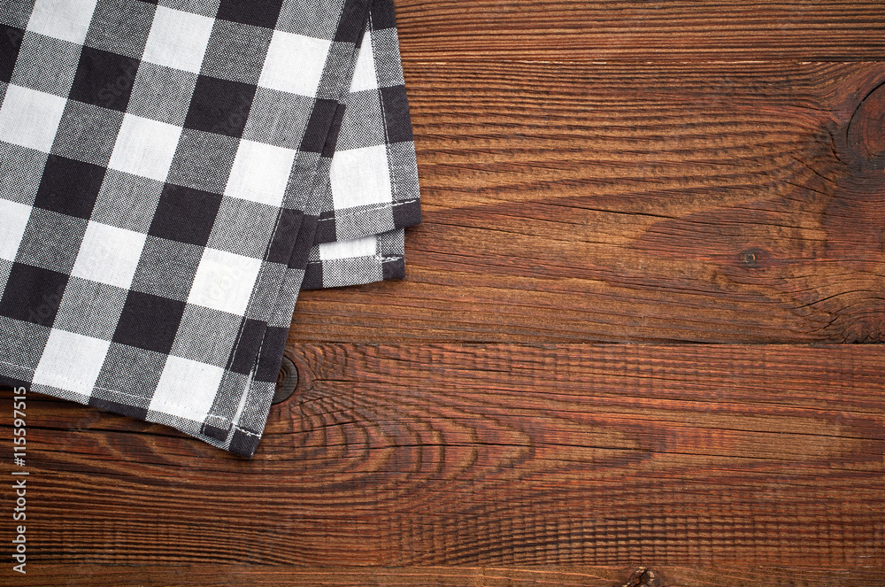 cotton napkin on wooden table