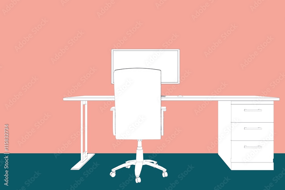 Composite image of draw of a desk 