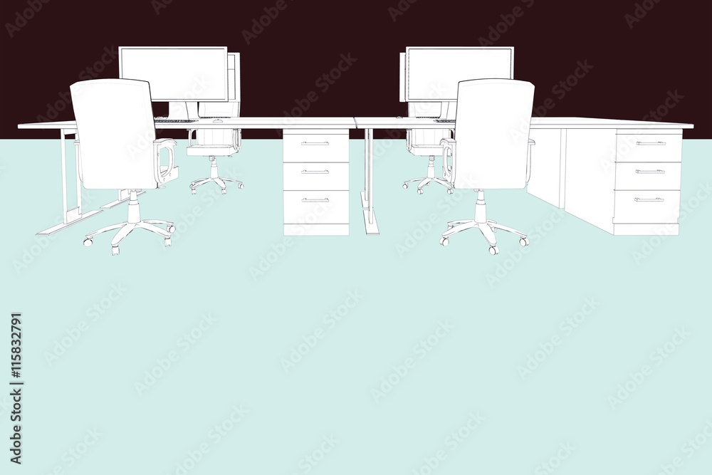 Composite image of draw of two desks