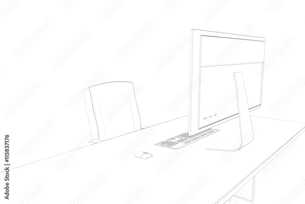 Draw of a desk 