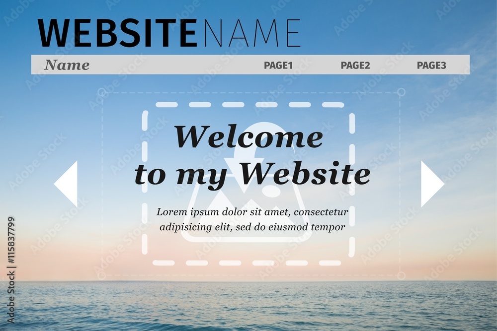 Composite image of build website interface