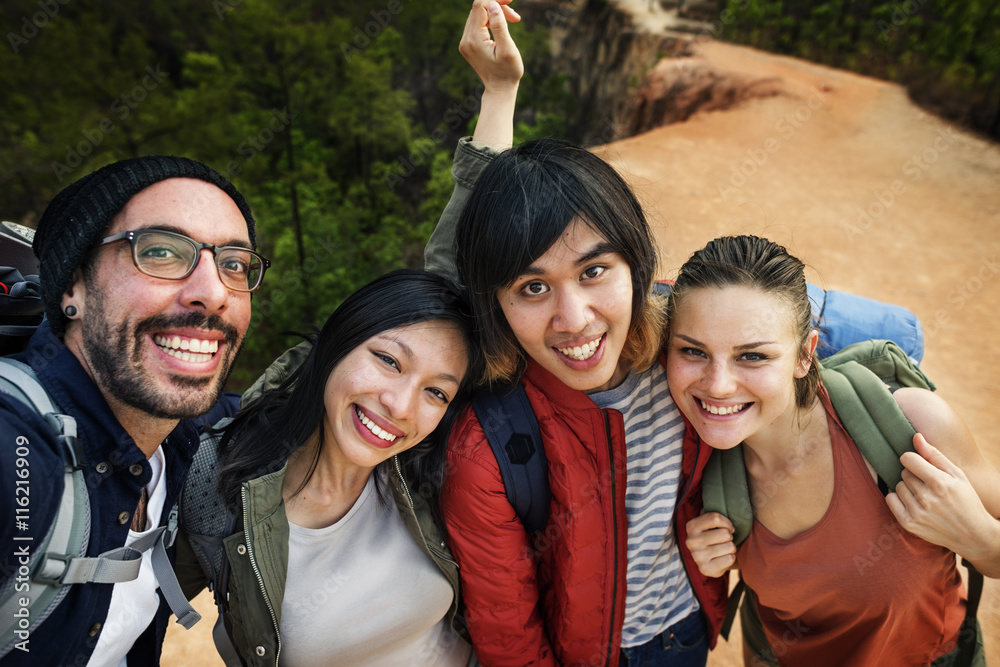 背包客露营徒步旅行旅行旅行概念