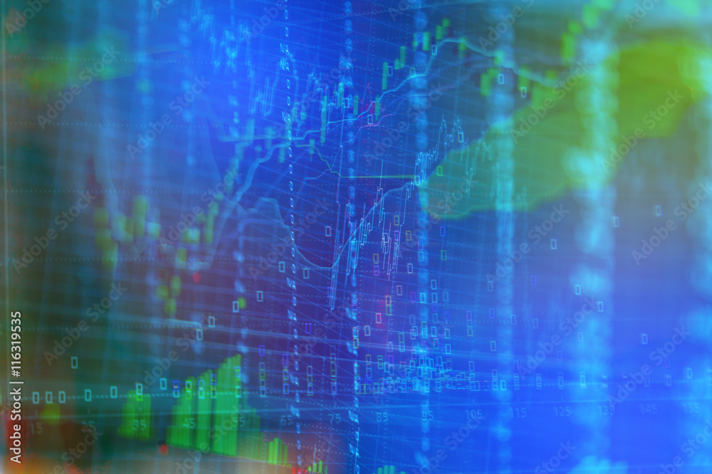 Forex graph chart of stock market investment trading