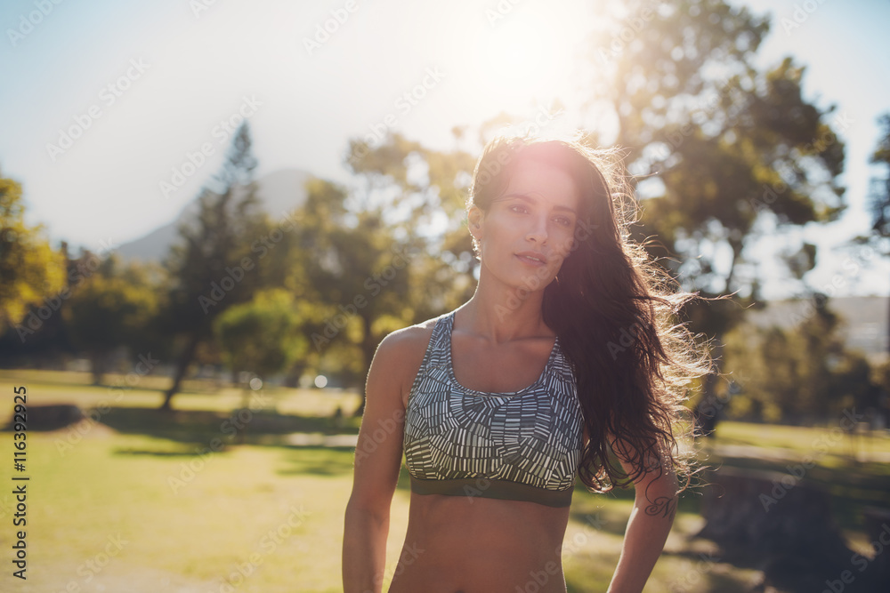 Attractive young woman in sportswear