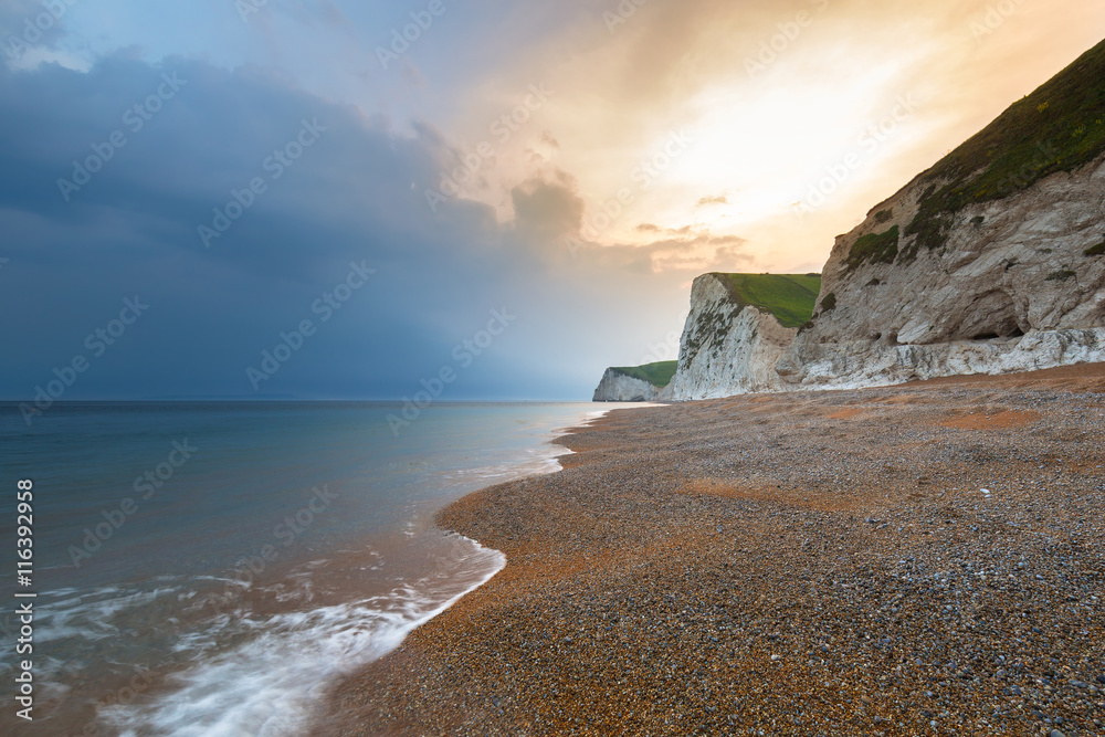 Beautiful beach on the Jurassic Coast of Dorset, UK