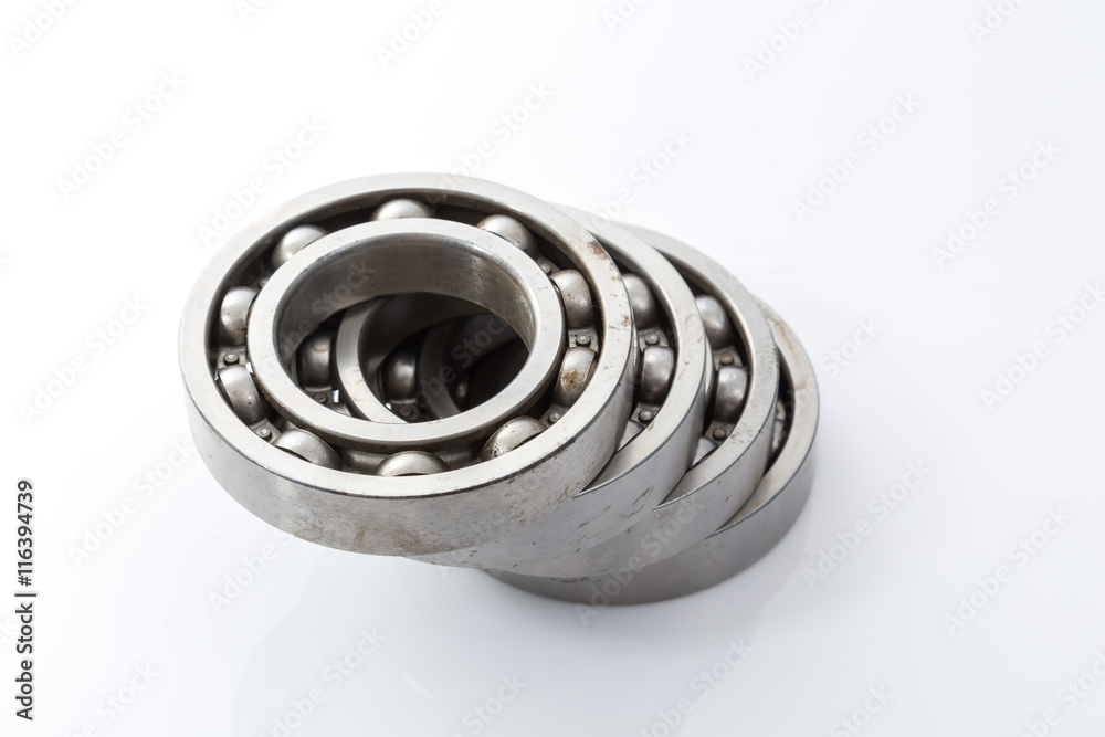 wheel bearings set production isolated on white background