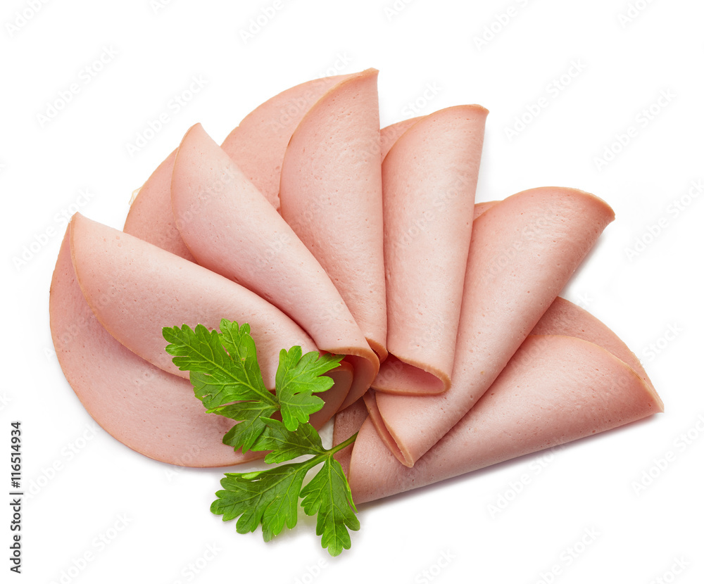 sliced boiled sausage