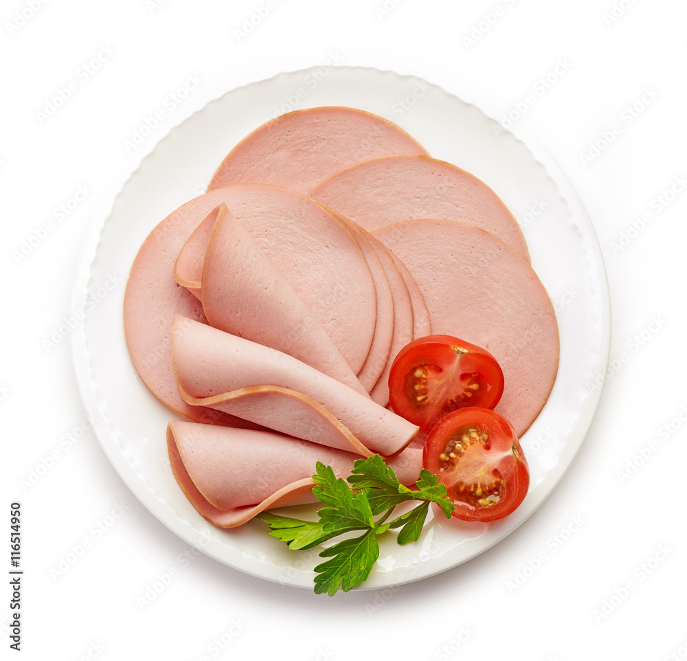 sliced boiled sausage