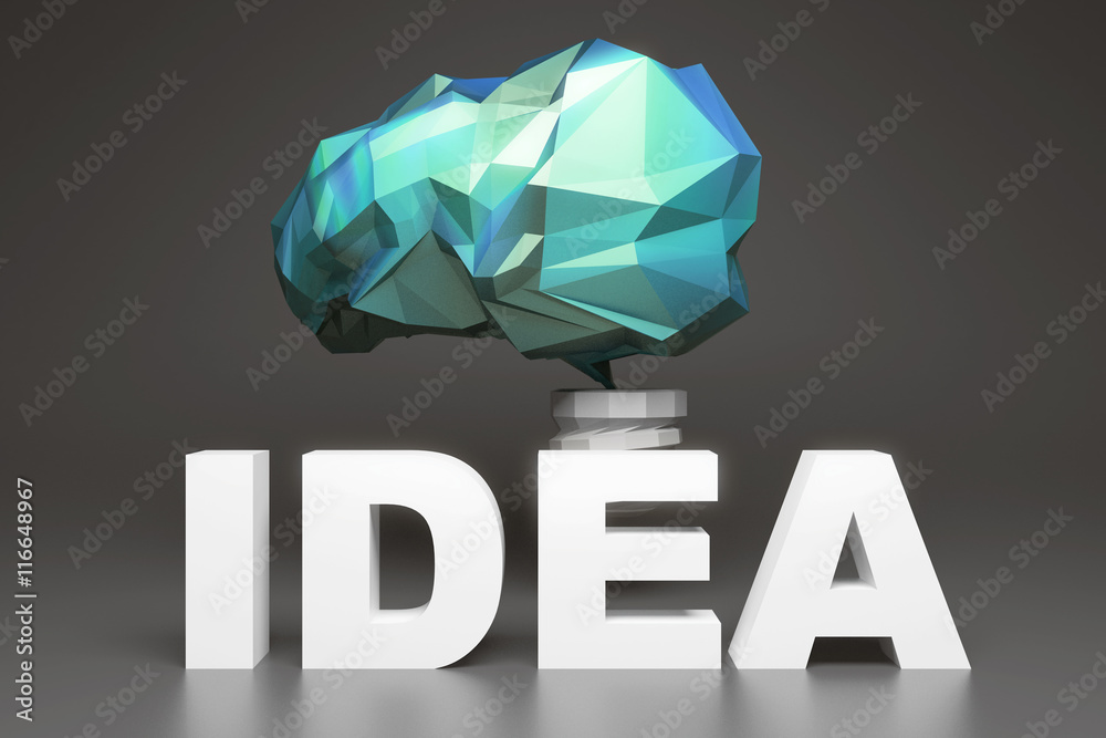 Polygonal brain lightbulb