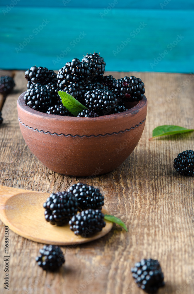 BlackBerry on wooden table