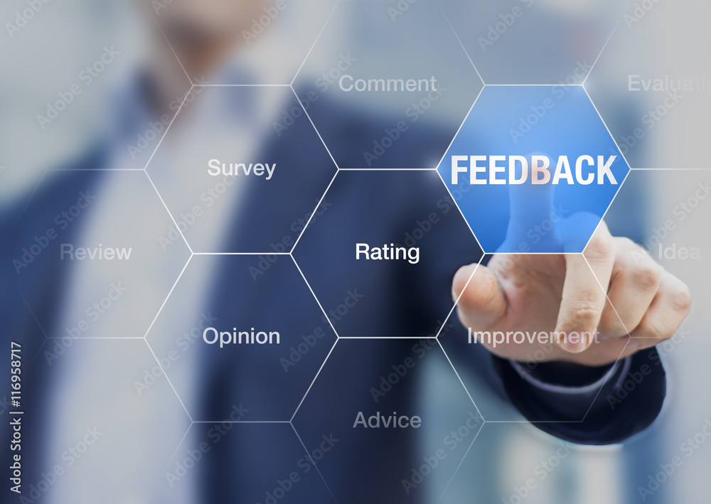 Feedback button, concept about customer opinion, comment, review