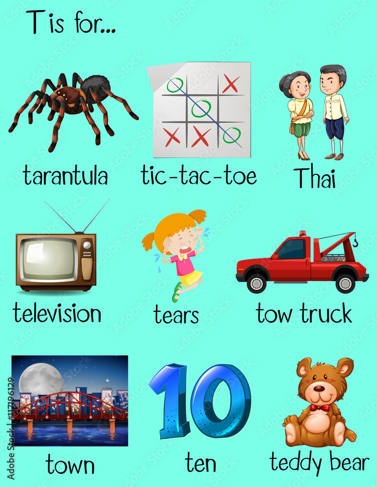 Many words begin with letter T