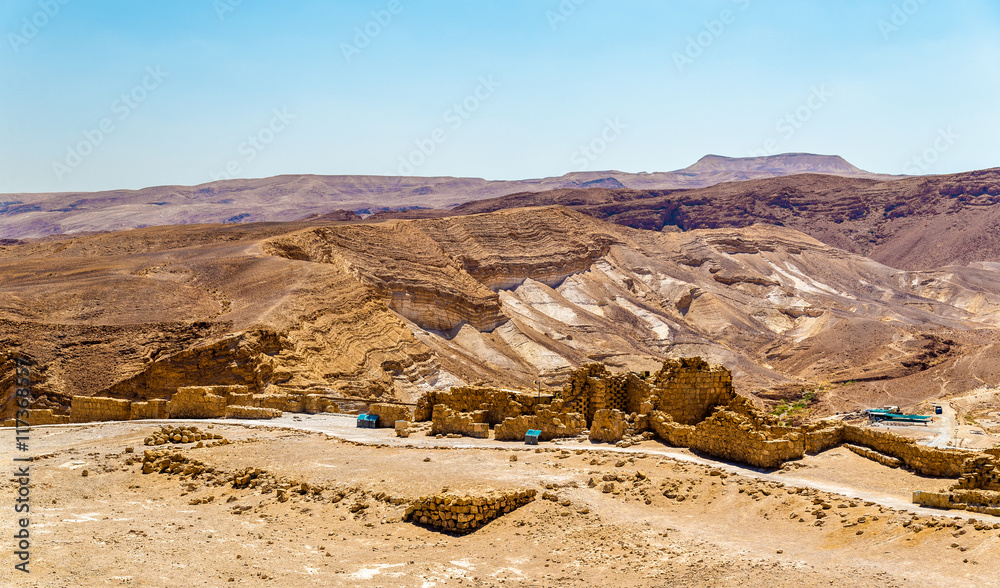 View on ruins of Masada fortress - Judaean Desert, Israel