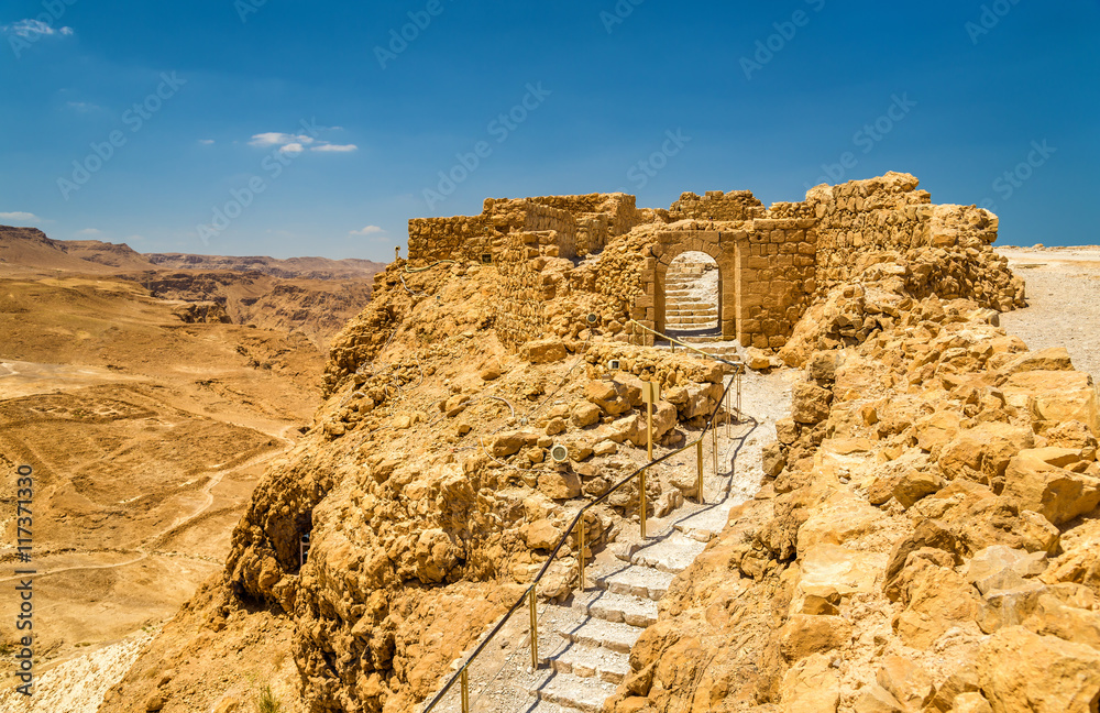 View on ruins of Masada fortress - Judaean Desert, Israel