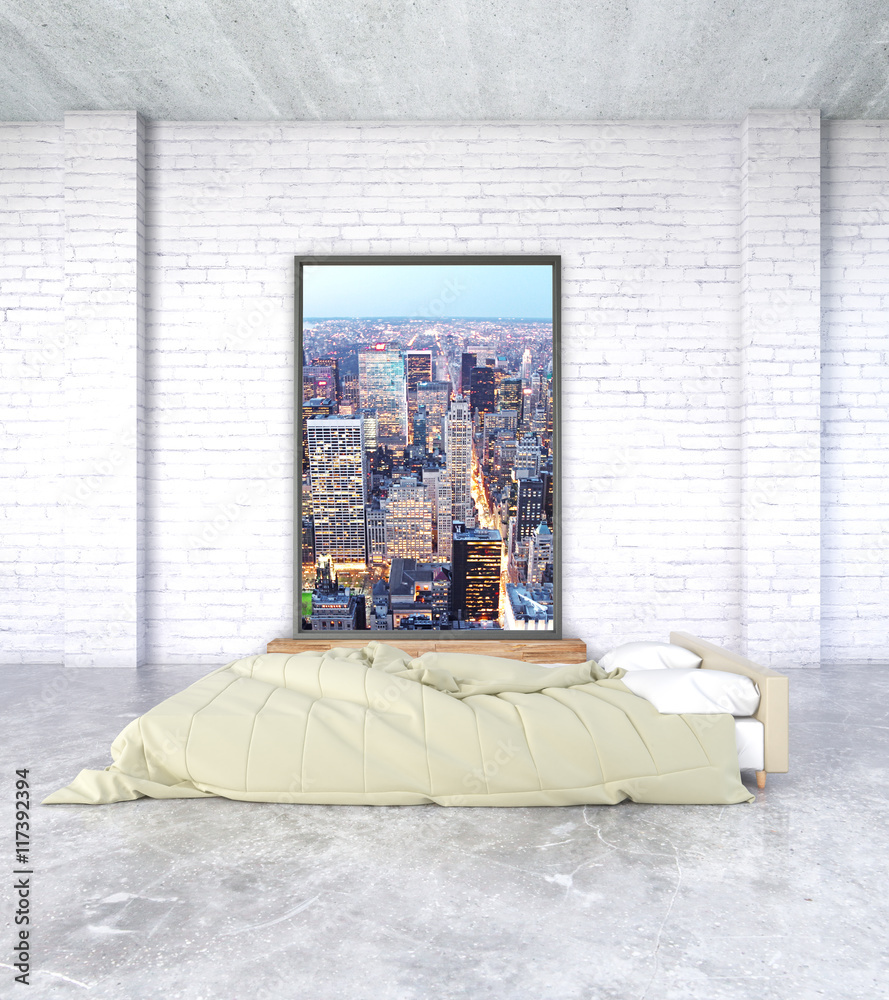 City picture in bedroom