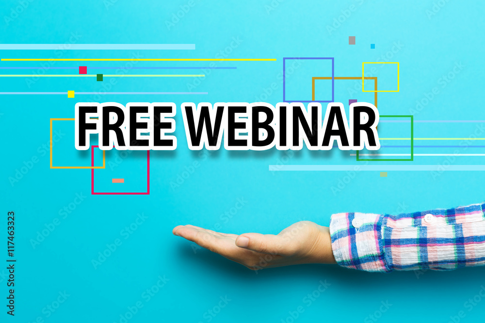 Free Webinar concept with hand