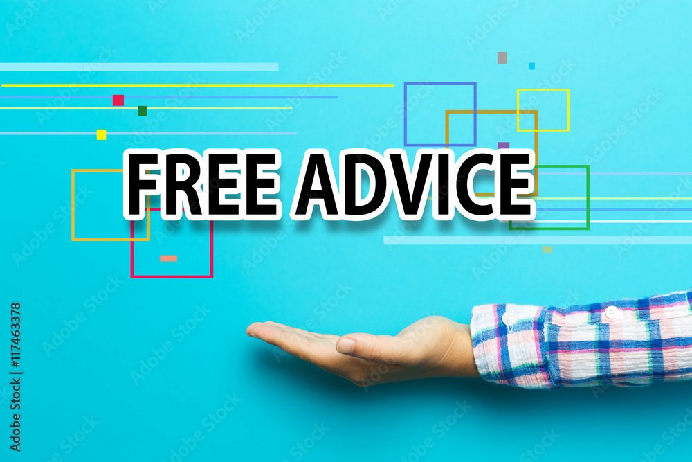 Free Advice concept with hand