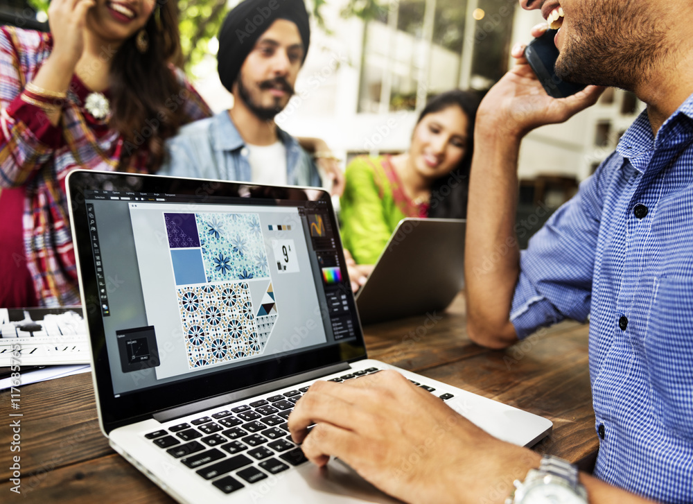 Friends Teamwork Brainstorming Meeting Outdoors Concept