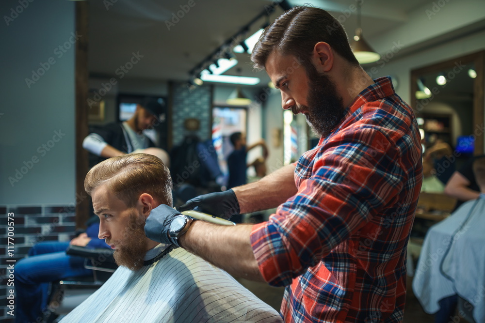 Hairdresser and customer