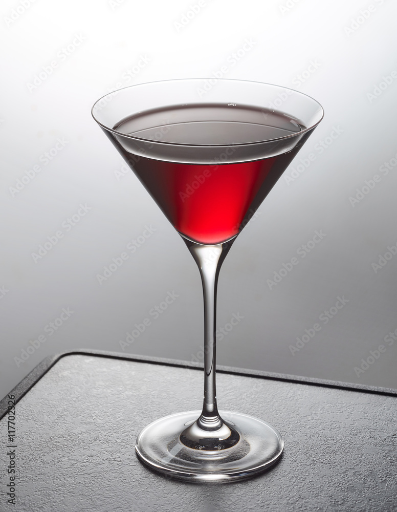 glass of red cocktail