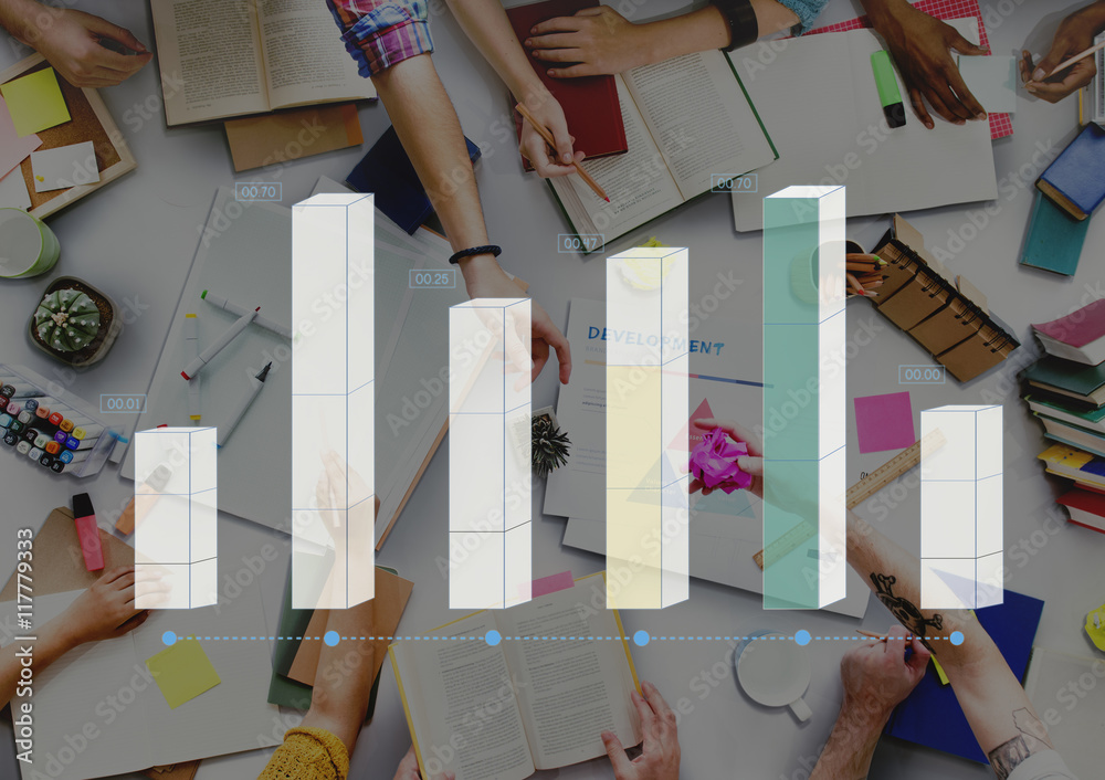 Bar Graph Statistics Analysis Business Concept