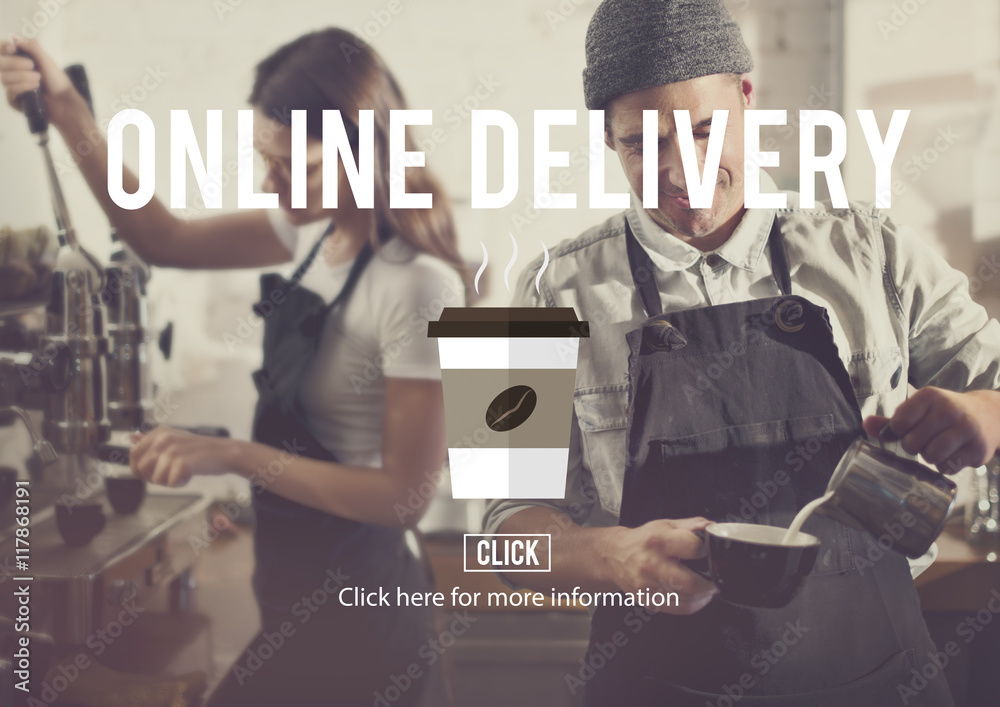 Menu Online Delivery Coffee Shop Concept