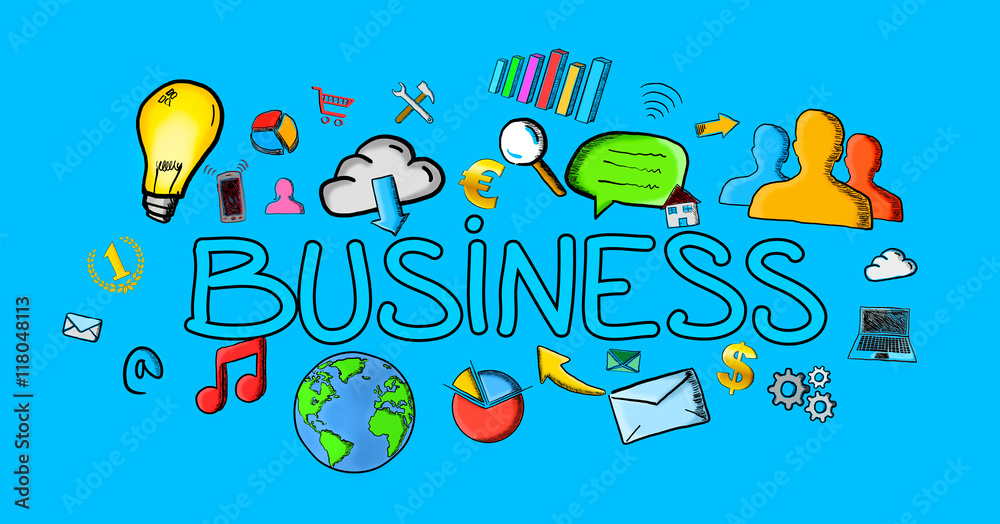 Hand-drawn business illustration