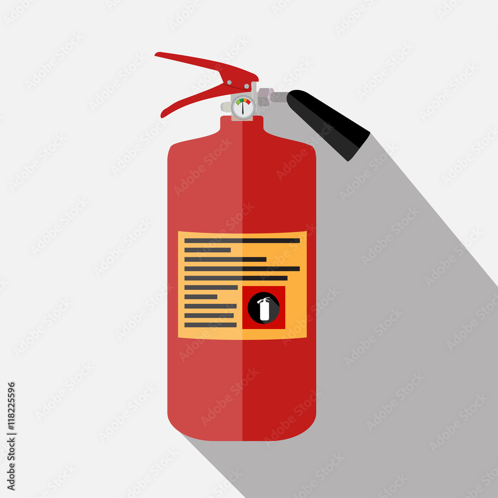 Blue Fire Extinguisher Isolated on White Background with Place f