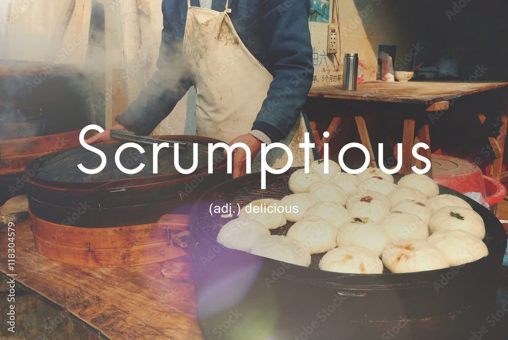 Scrumptious Delicious Appetizing Food Graphic Concept