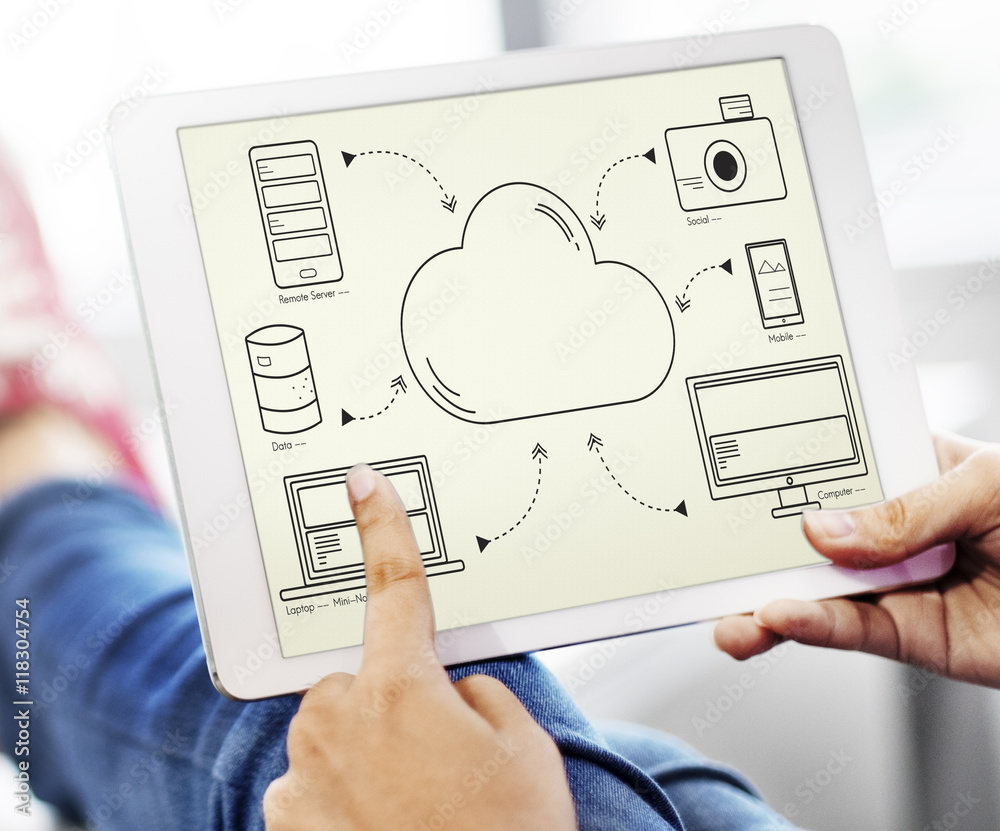 Cloud Transfer Data Connection Network Concept