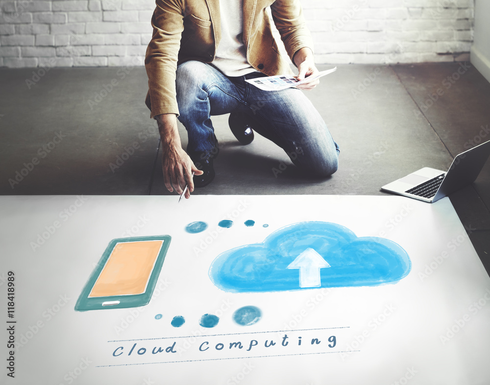 Cloud Computing Network Storage Online Concept