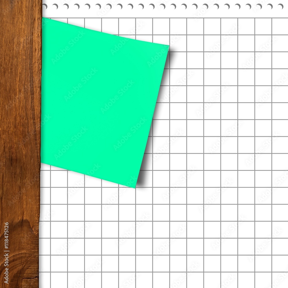 Composite image of green adhesive note