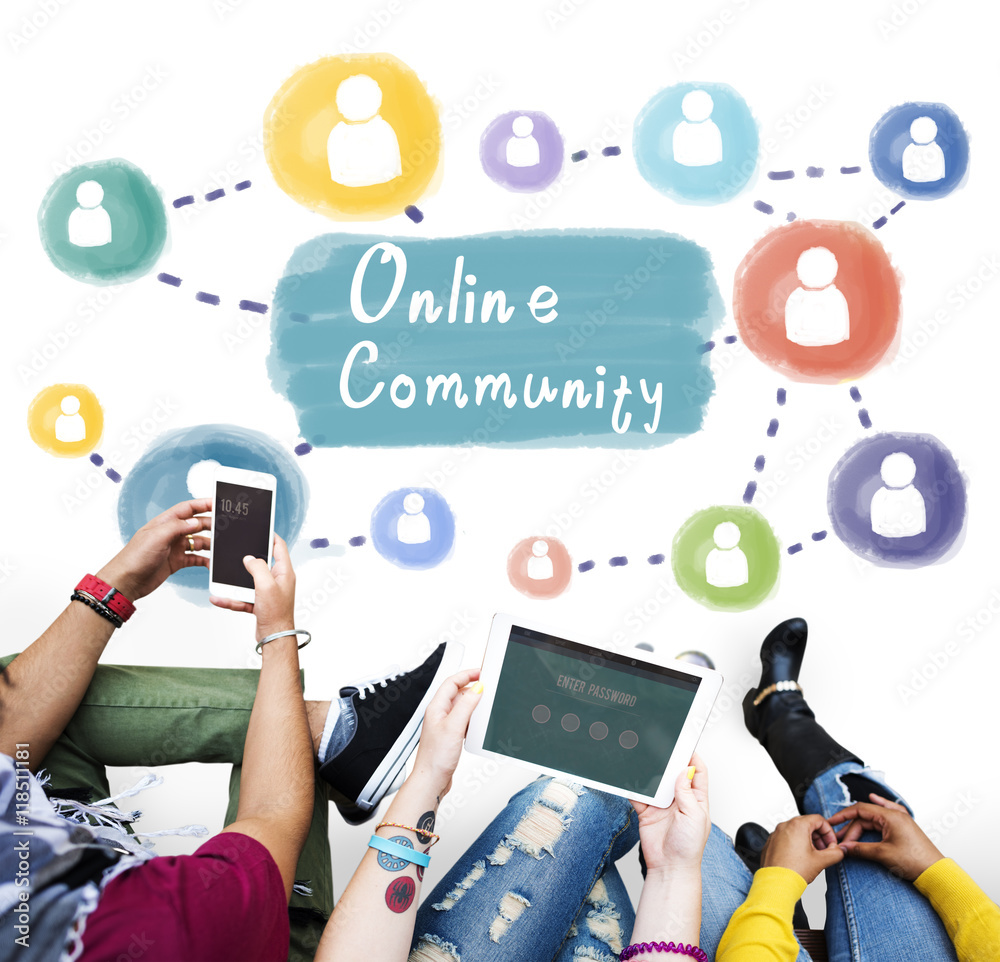 Online Community Sharing Communication Society Concept