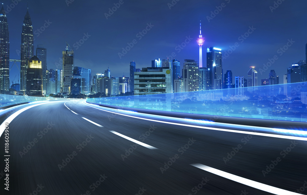 moving forward motion blur background,night scene