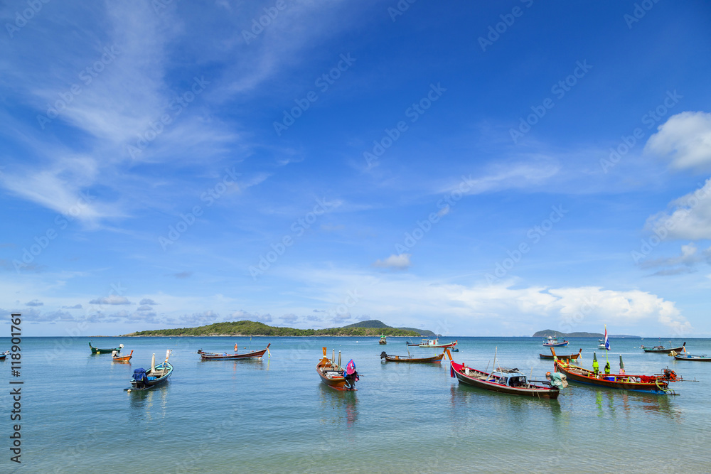 long tail boat at rawai beach ,phuket Thailand.