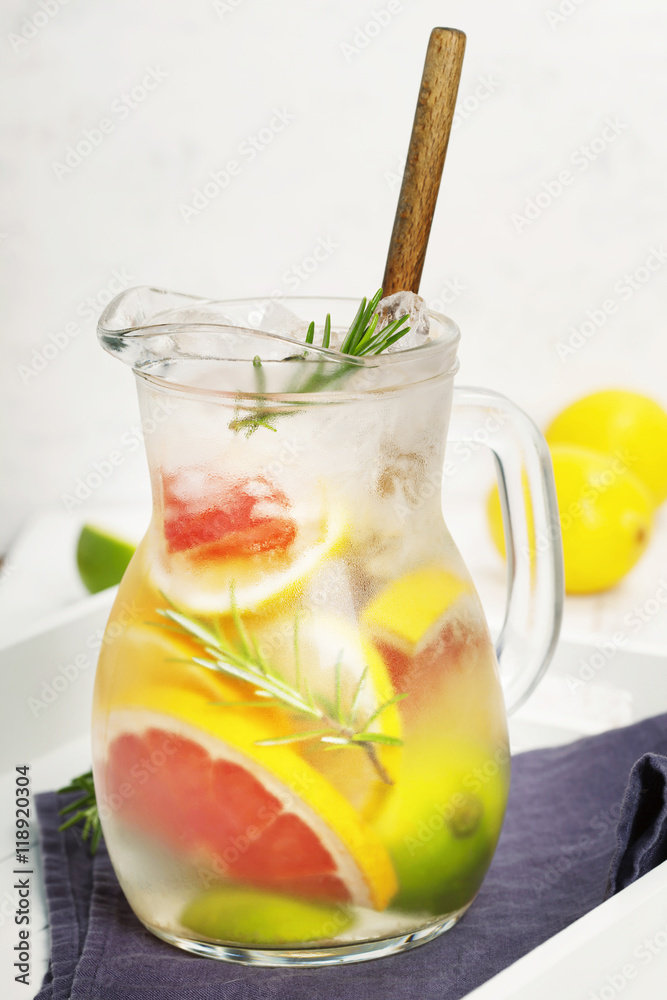 Detox citrus infused flavored water.