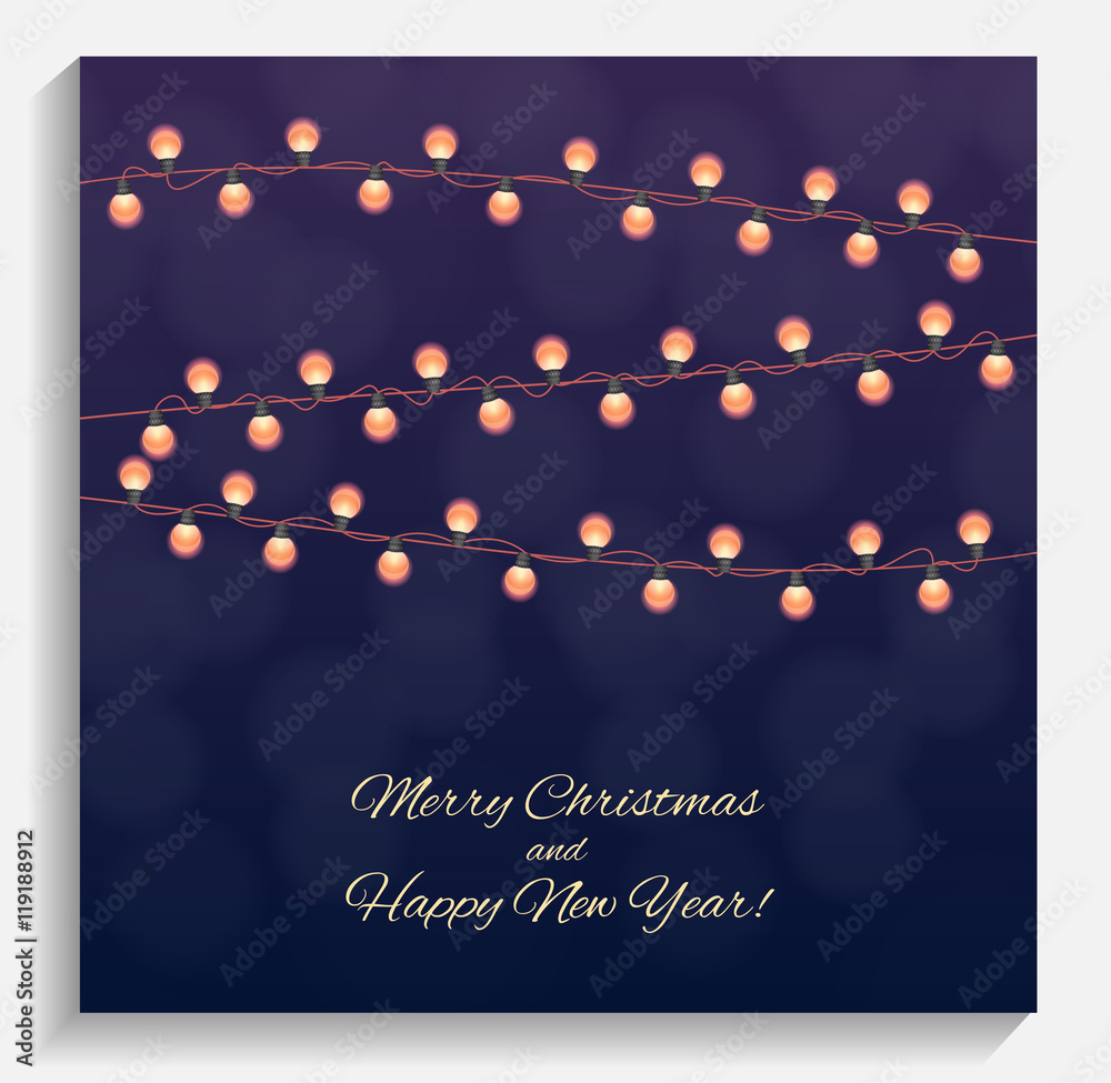 Abstract Beauty Merry Christmas and New Year Background with Mul