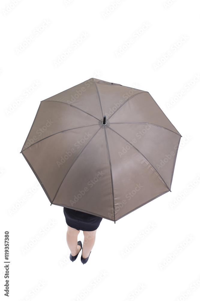 business woman take umbrella