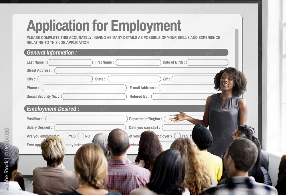 Application For Employment Form Job Concept