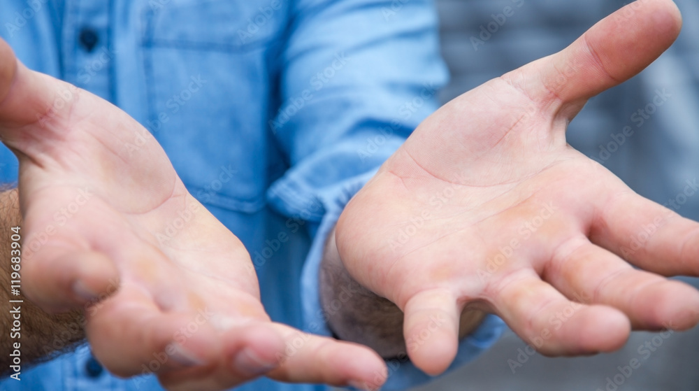 Empty businessman hand